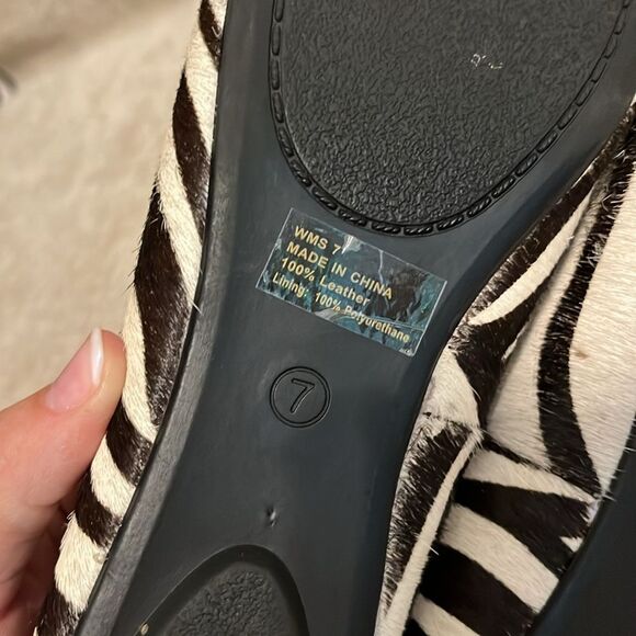 Talbots Zebra Print Calf Hair Flats - Picture 8 of 9